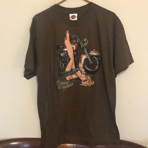 This girl can fix a Harley Upside down!  Size L